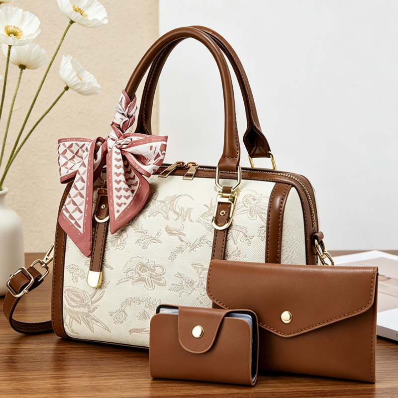 Luxury Bags For You - Light luxury embroidered women's handbag, 3-piece