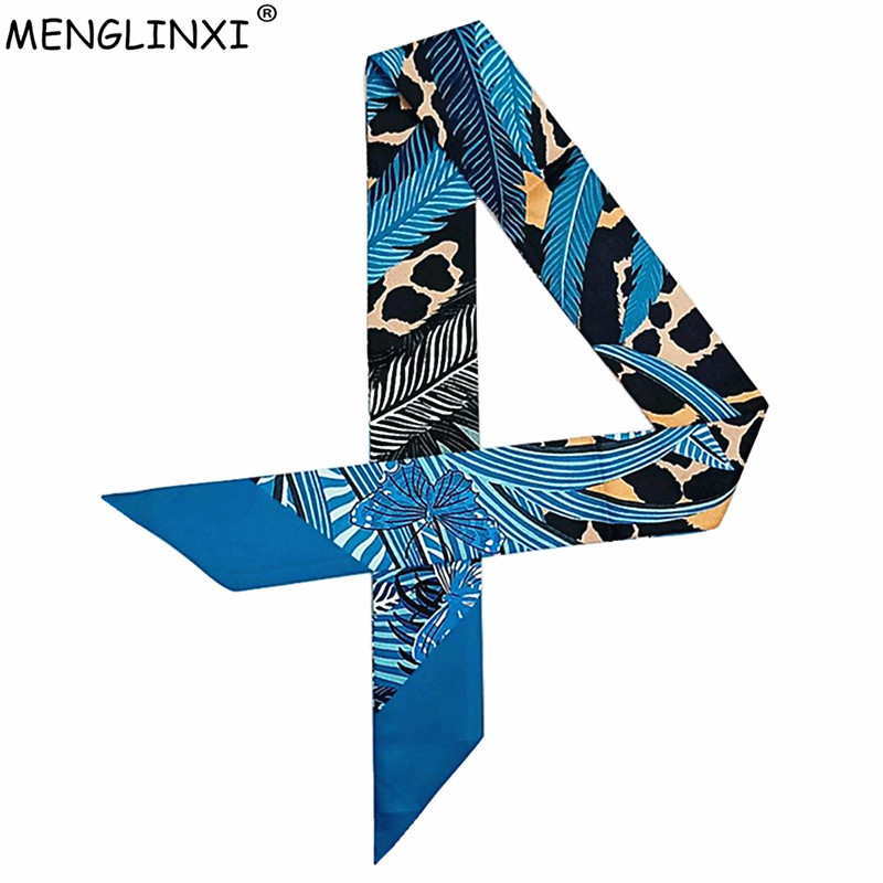 Luxury Bags Store - Leopard Butterfly Print New Skinny Scarf