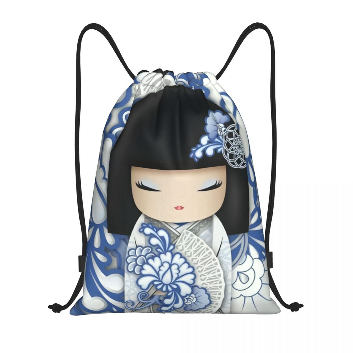 Luxury Yoga Bags - Custom Japanese Girl Sakura Kokeshi Doll