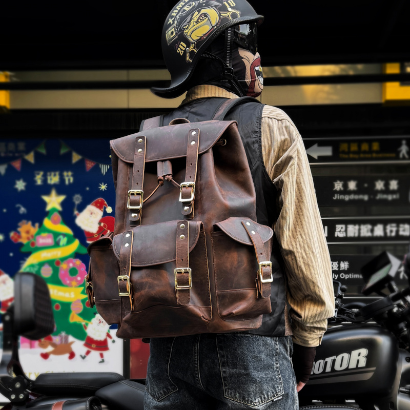 New Arrivals Leather Backpack  - Genuine Leather Backpack บทวิจารณ์และราคา
