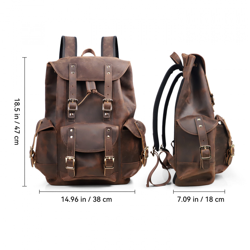 New Arrivals Leather Backpack  - Genuine Leather Backpack บทวิจารณ์และราคา