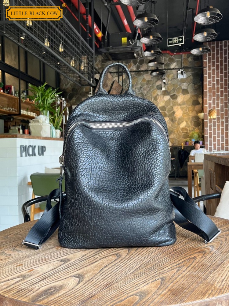 Soft Natural Sheepskin Casual  - Genuine Leather Backpack บทวิจารณ์และราคา