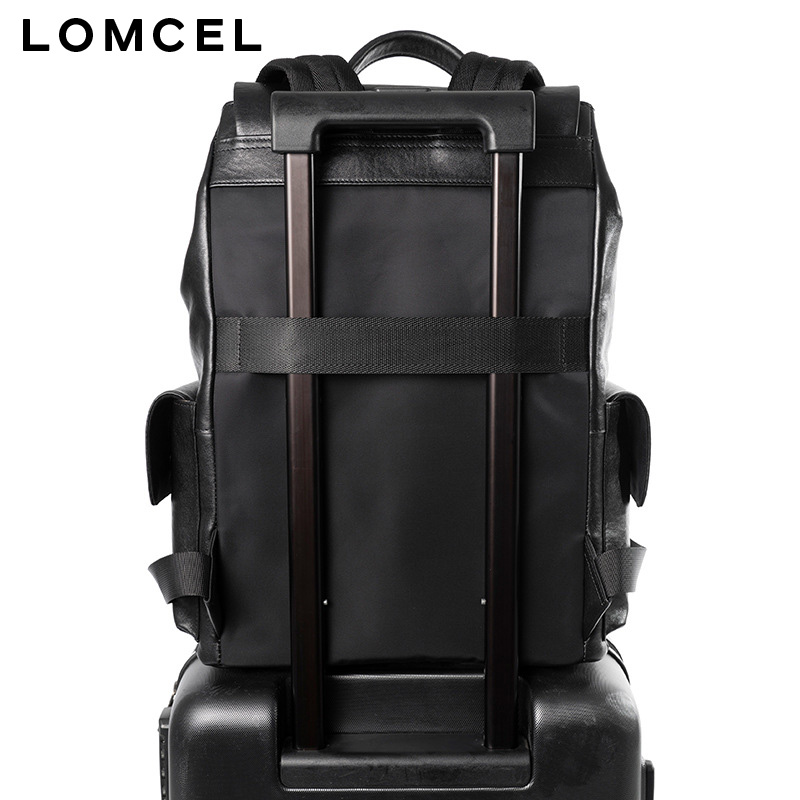 LOMCEL Leather men's business  - Genuine Leather Backpack บทวิจารณ์และราคา
