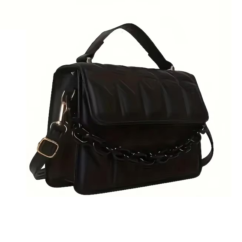 Chic Black Quilted Mini Square - Chain Crossbody Quilted บทวิจารณ์และราคา