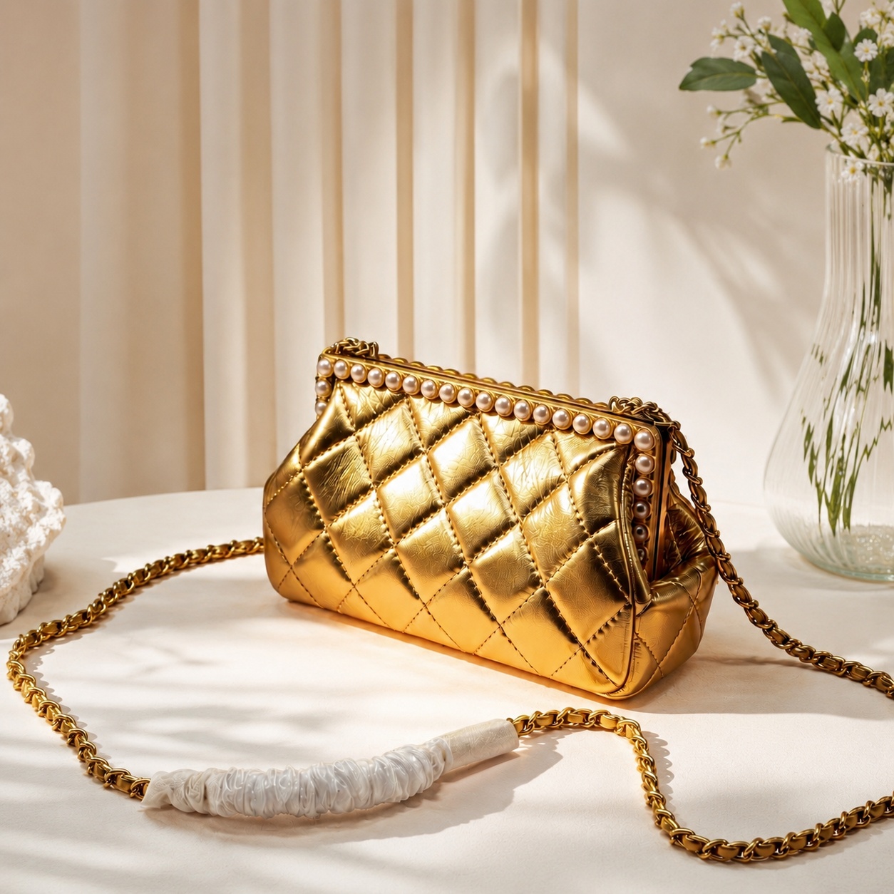 Women Handbag nobox swipedown  - Chain Crossbody Quilted บทวิจารณ์และราคา