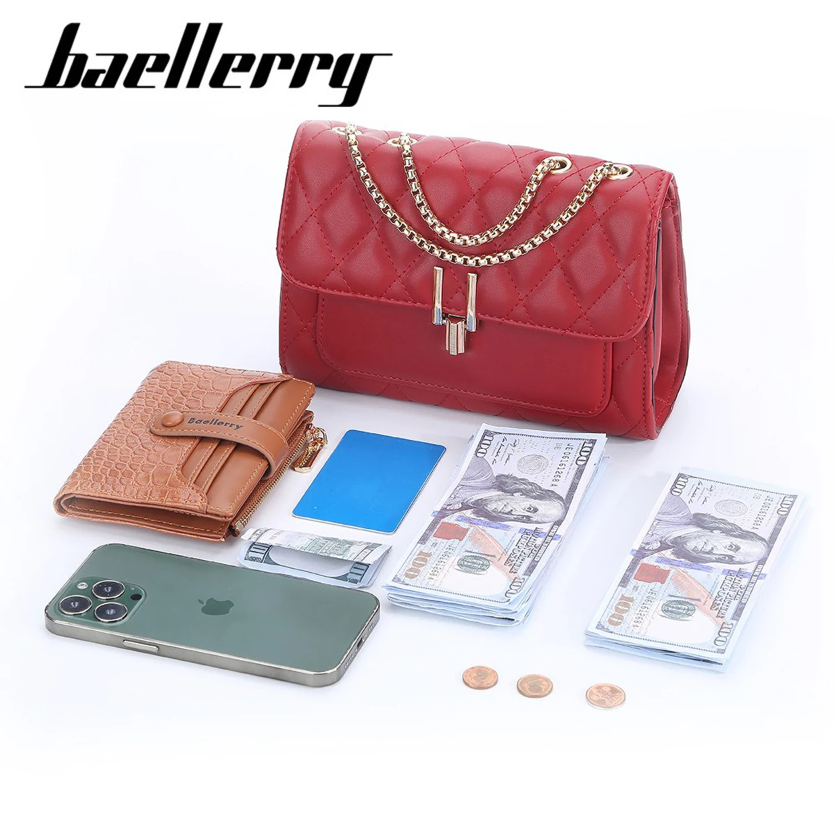 Baellerry Women Crossbody Bag  - Chain Crossbody Quilted บทวิจารณ์และราคา