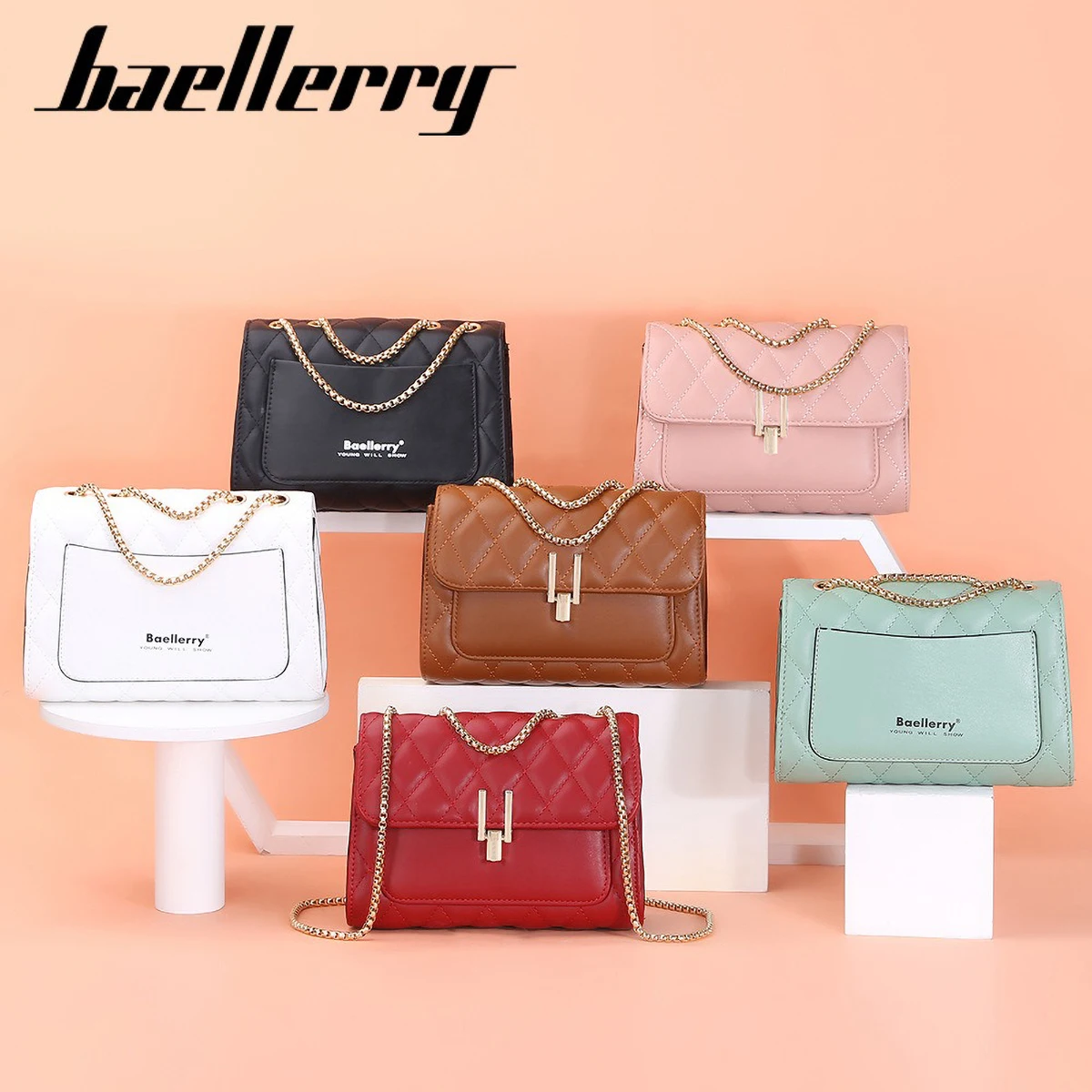 Baellerry Women Crossbody Bag  - Chain Crossbody Quilted บทวิจารณ์และราคา