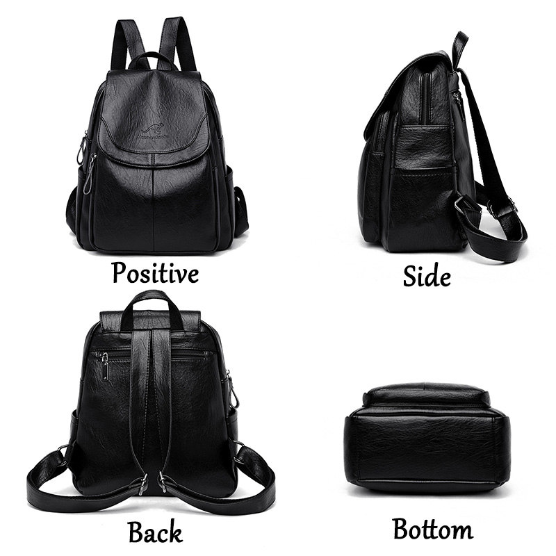 9 Color Women Soft Leather Bac - Genuine Leather Backpack บทวิจารณ์และราคา