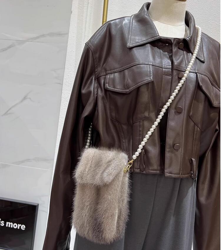 Bag for Women Genuine Mink Fur - Luxury Bags Consignment บทวิจารณ์และราคา