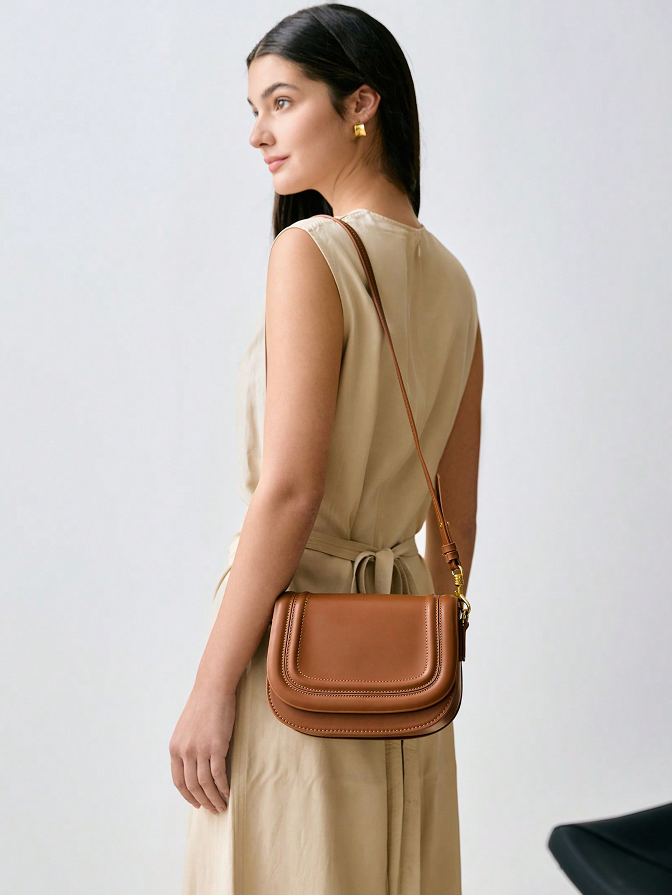 Minimalist Stitched Saddle Cro - Luxury Bags Vegan Leather บทวิจารณ์และราคา