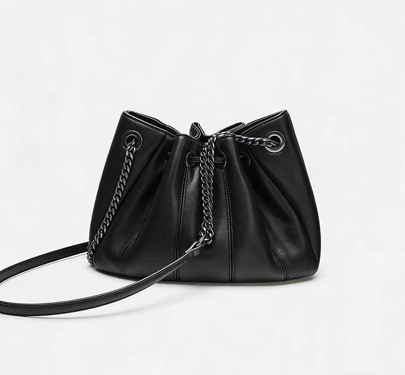 Fashion Drawstring Bucket Bag  - Chain Crossbody Quilted บทวิจารณ์และราคา