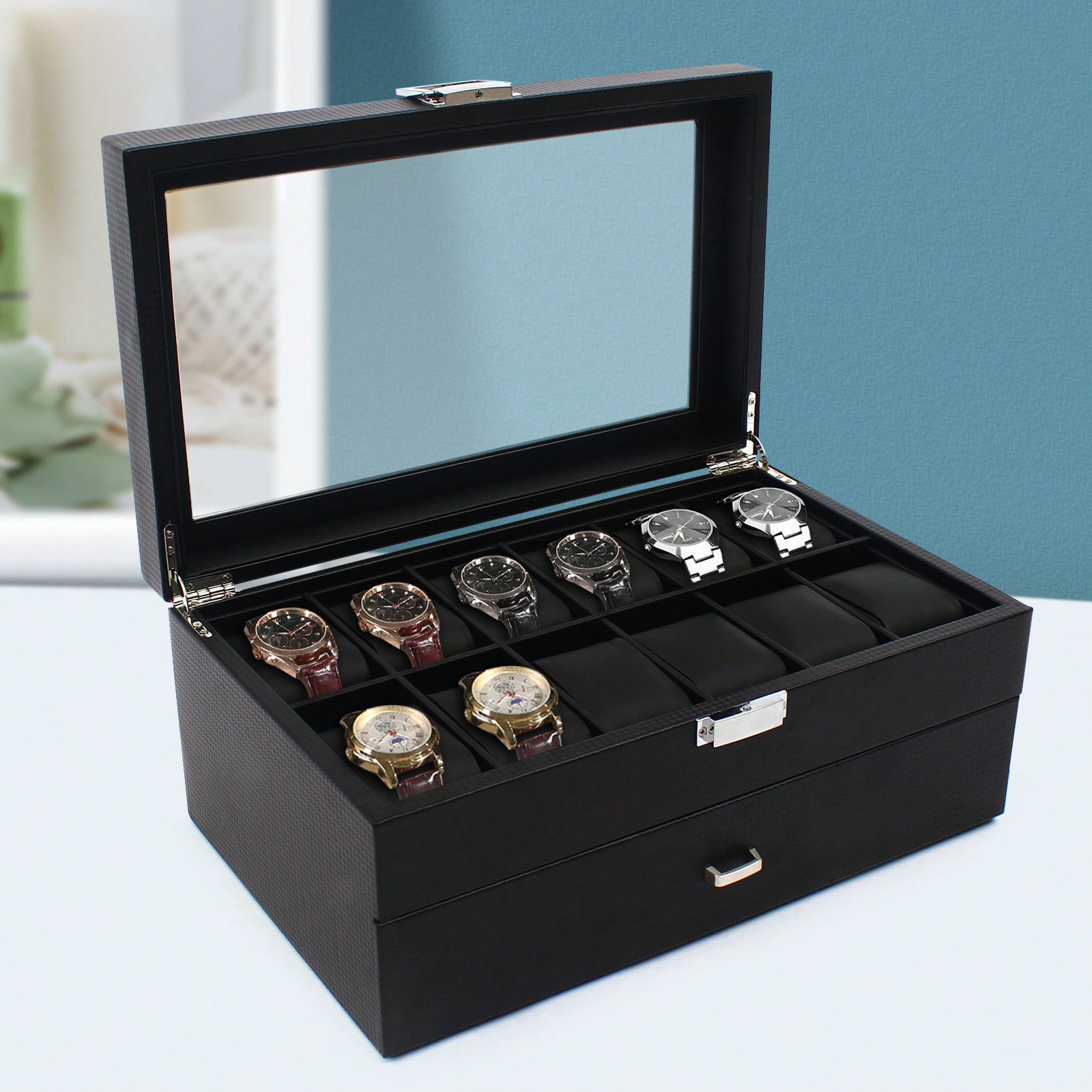 24 Slot Men Watch Display Case - Luxury Bags For You บทวิจารณ์และราคา