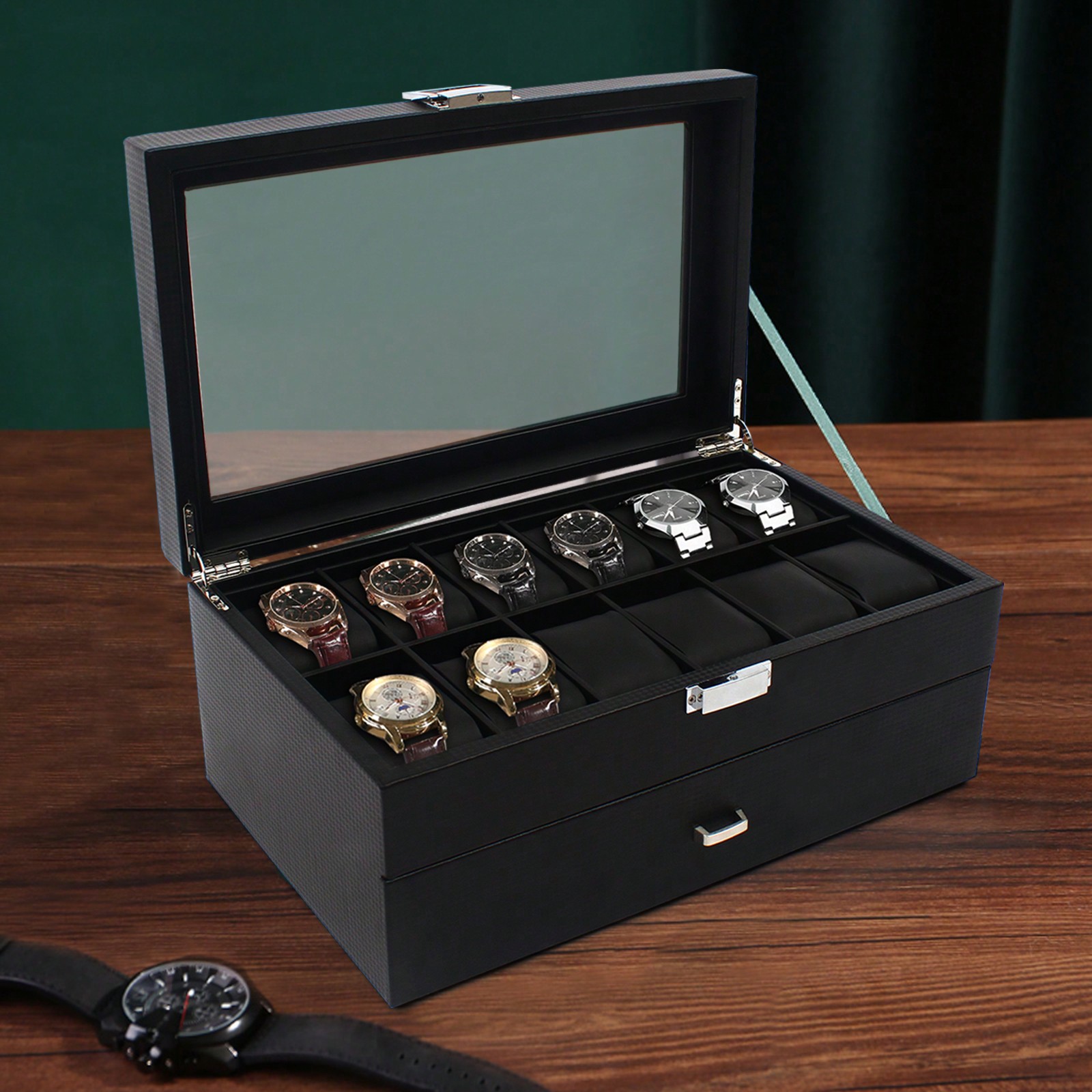 24 Slot Men Watch Display Case - Luxury Bags For You บทวิจารณ์และราคา