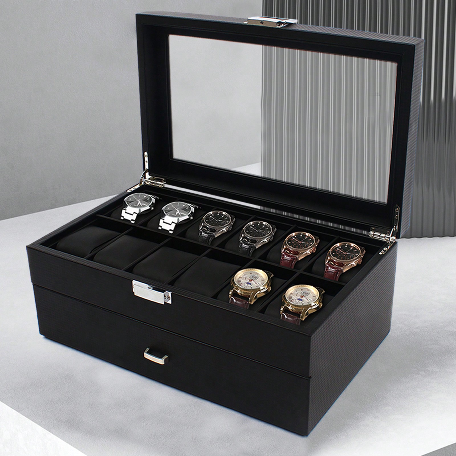 24 Slot Men Watch Display Case - Luxury Bags For You บทวิจารณ์และราคา
