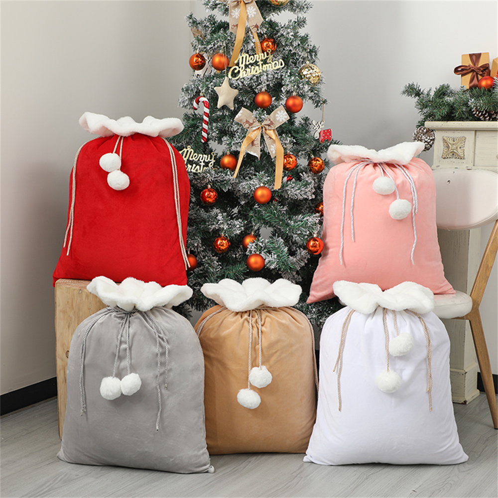 Plush Christmas Santa Sack Cor - Luxury Xmas Bags บทวิจารณ์และราคา
