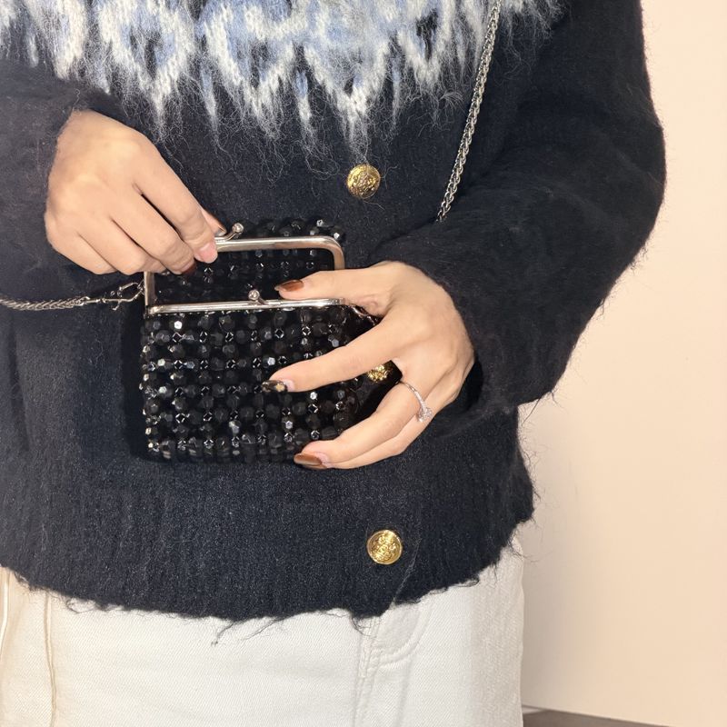 Vintage Black Beaded Clutch Ba - Luxury Bags Store บทวิจารณ์และราคา