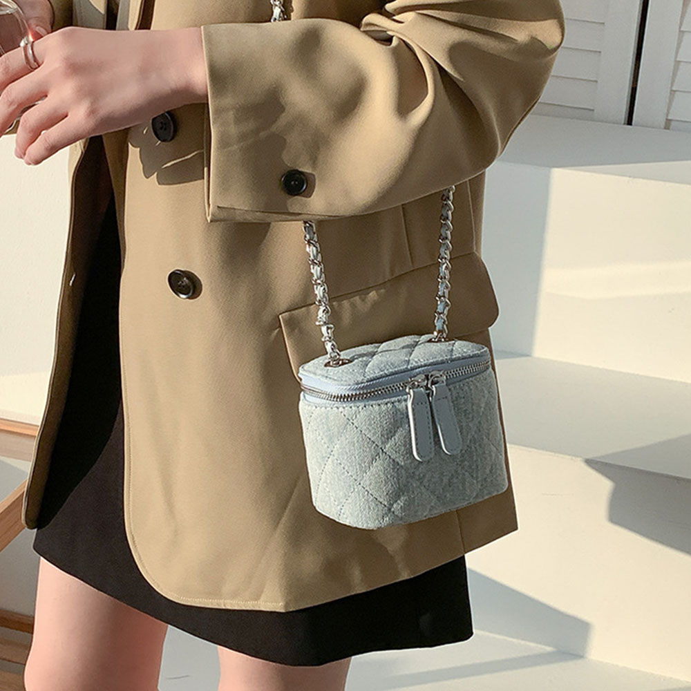 Small Quilted Box Crossbody Pu - Chain Crossbody Quilted บทวิจารณ์และราคา