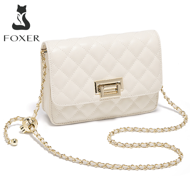 FOXER 2026 Women White Quilted - Chain Crossbody Quilted บทวิจารณ์และราคา