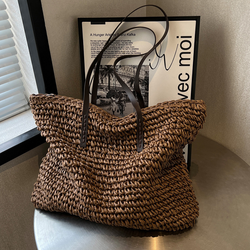 Straw Woven Tote Bags Casual L - Luxury Bags Store บทวิจารณ์และราคา