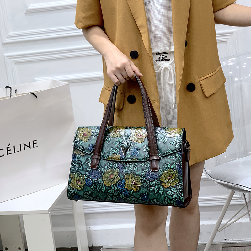 Vintage 3D Embossed Floral Han - Luxury Bags Vegan Leather บทวิจารณ์และราคา