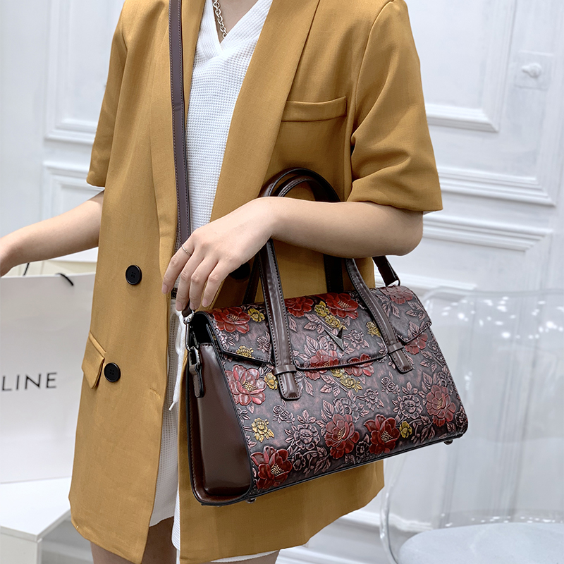 Vintage 3D Embossed Floral Han - Luxury Bags Vegan Leather บทวิจารณ์และราคา