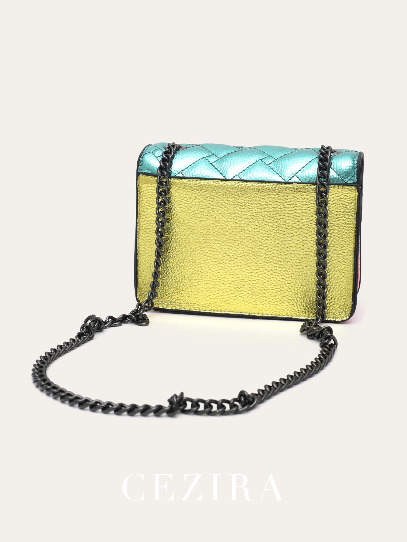 Women PU Leather Handbag Metal - Chain Crossbody Quilted บทวิจารณ์และราคา