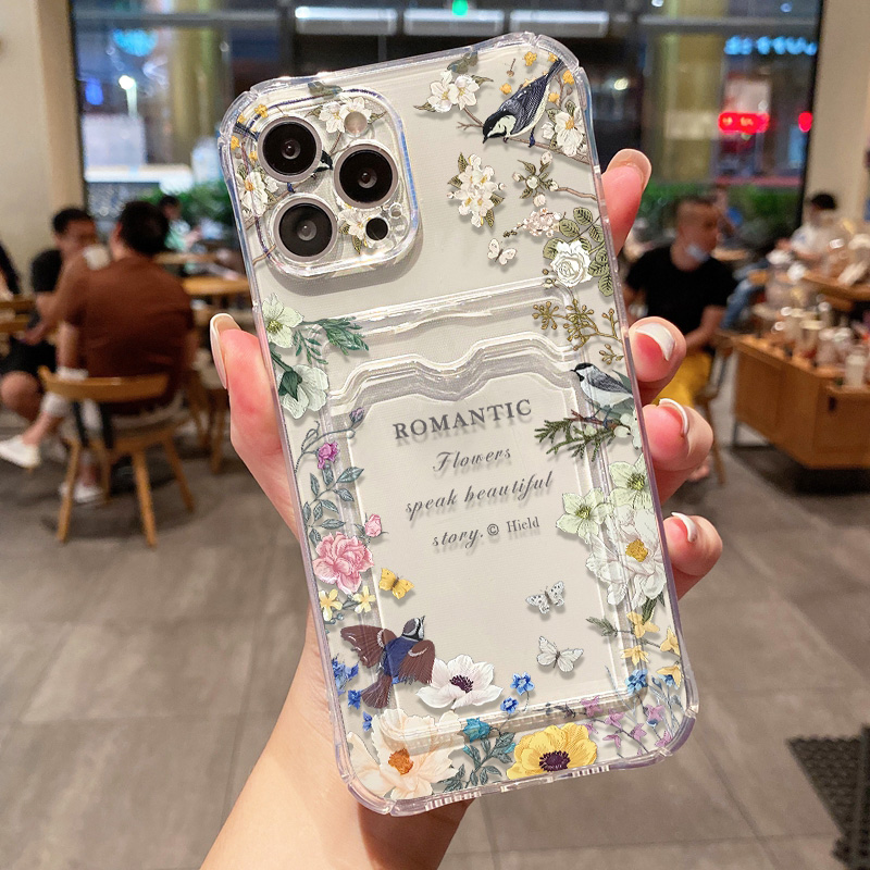 Retro Flower Clear Phone Case  - Luxury Bags In Store บทวิจารณ์และราคา