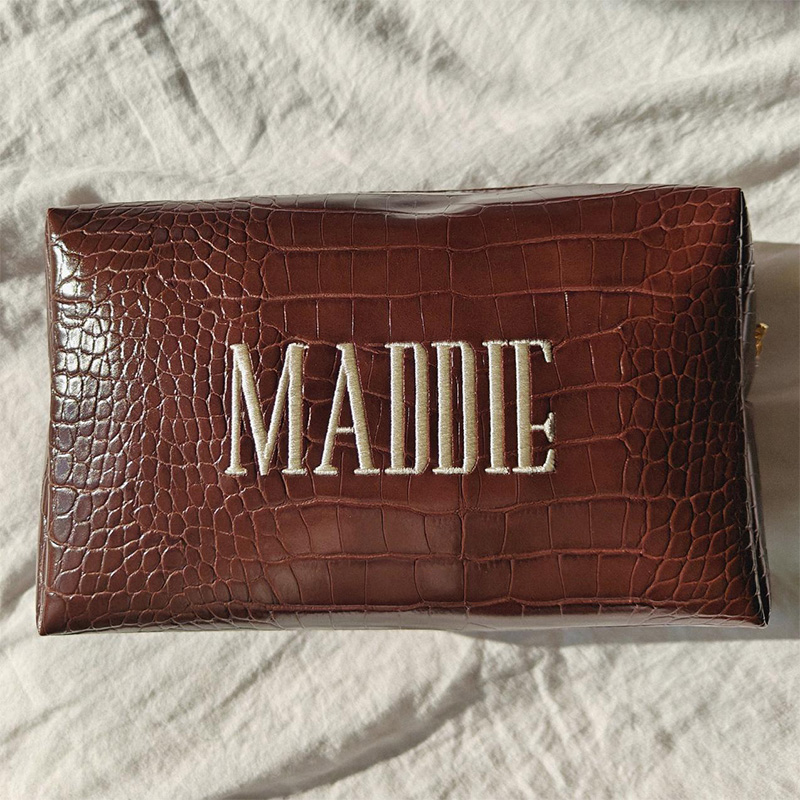 Embroidered Croc Makeup Bag Pe - Luxury Bags Vegan Leather บทวิจารณ์และราคา