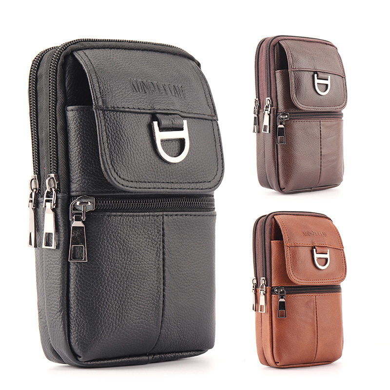 Men's Leather Waist Bag - Larg - Genuine Leather Backpack บทวิจารณ์และราคา