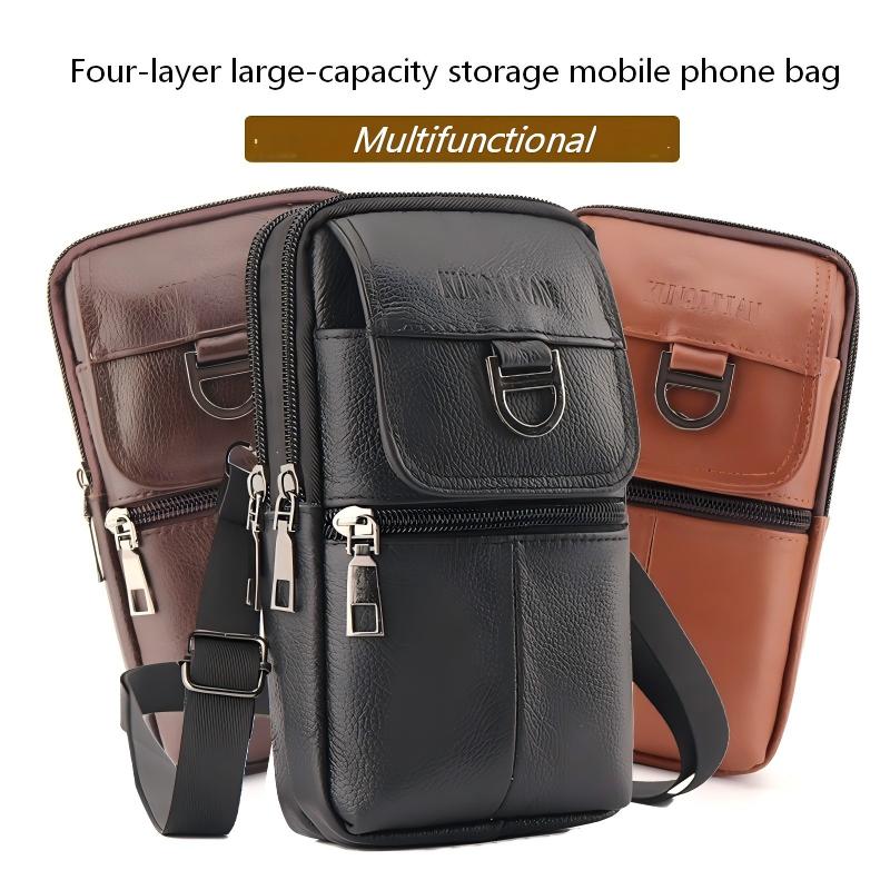 Men's Leather Waist Bag - Larg - Genuine Leather Backpack บทวิจารณ์และราคา
