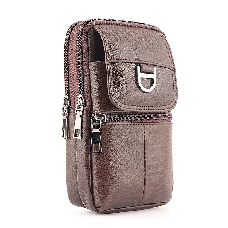 Men's Leather Waist Bag - Larg - Genuine Leather Backpack บทวิจารณ์และราคา